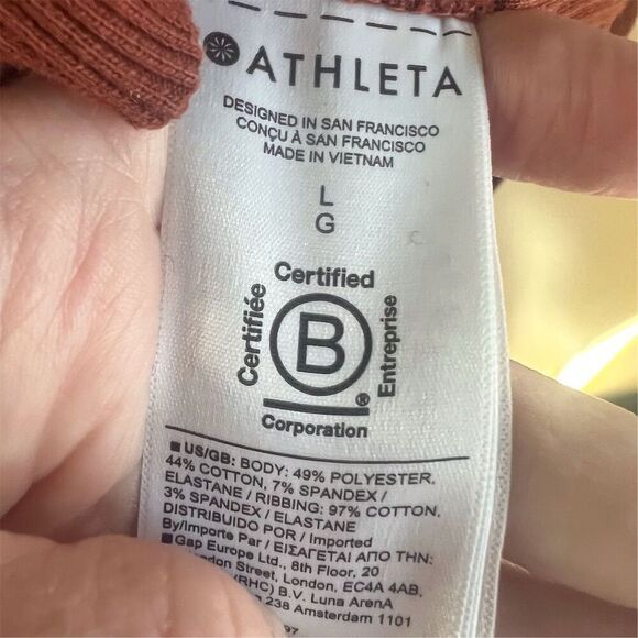 Athleta Triumph Women's Rust Color Zip-Up Hoodie Jacket Size Large Athleisure - Picture 6 of 7